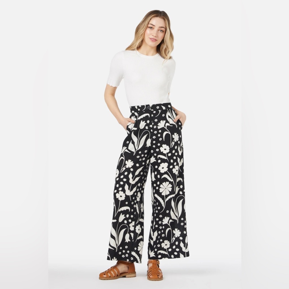 Princess Highway Monochrome Floral Trousers